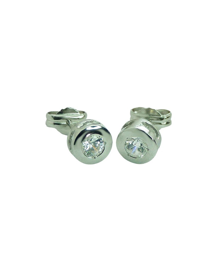 PENDIENTES CHATON BRILLANTE 4.00MM VS-H 0.50CT TW.