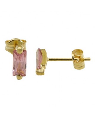 PENDIENTES CIRCONITA ROSA 6x3.PRESION