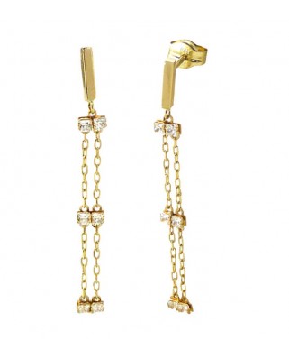 PENDIENTES CIRCONITA Y CADENAS.30MM.PRESION