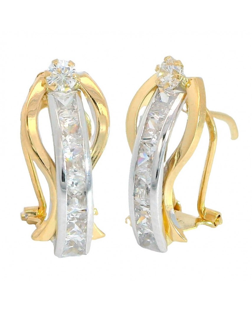 PENDIENTES CIRCONITAS CARRÉ OMEGA.16x8MM.