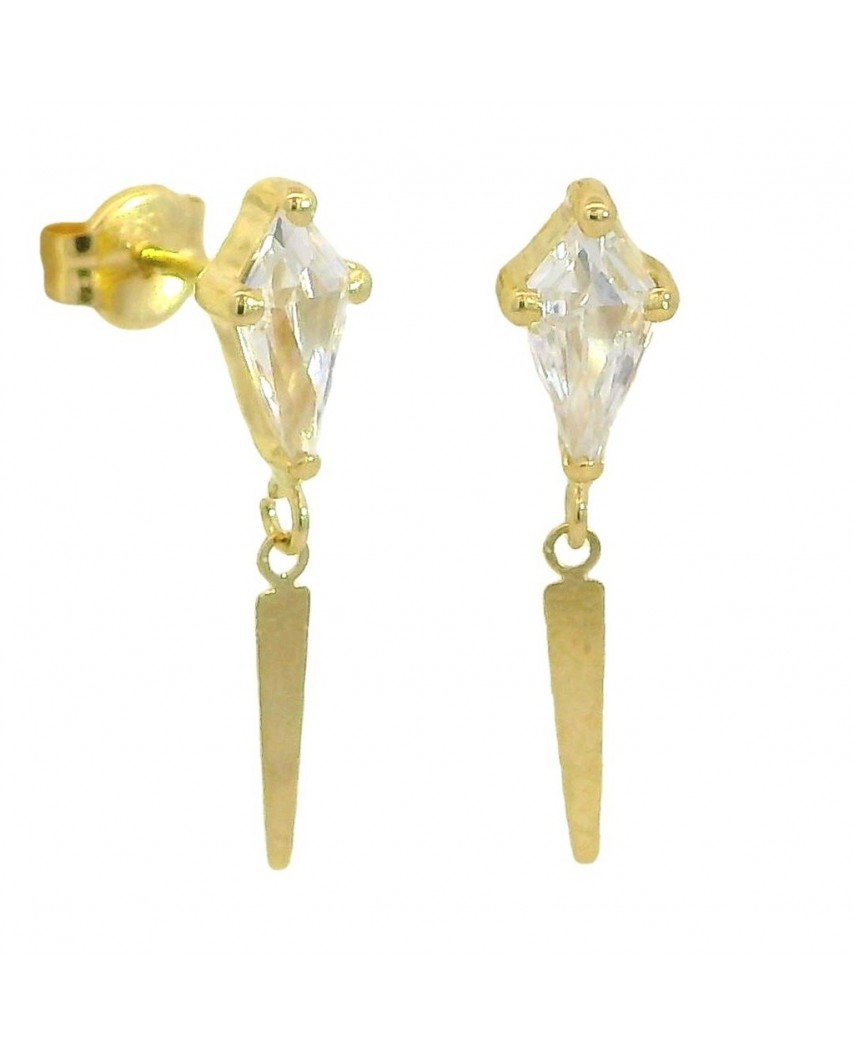 PENDIENTES COMETA CIRCONITA DE 7x5MM.15MM.