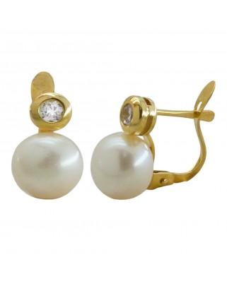 PENDIENTES COMUNION CHATON 2.5MM PERLA 7.5MM.CATALAN