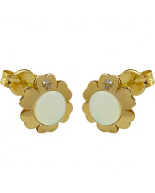 PENDIENTES COMUNION FLOR CON NACAR.PRESION