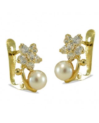 PENDIENTES COMUNION FLOR DE CIRCONITAS Y PERLA.CATALAN