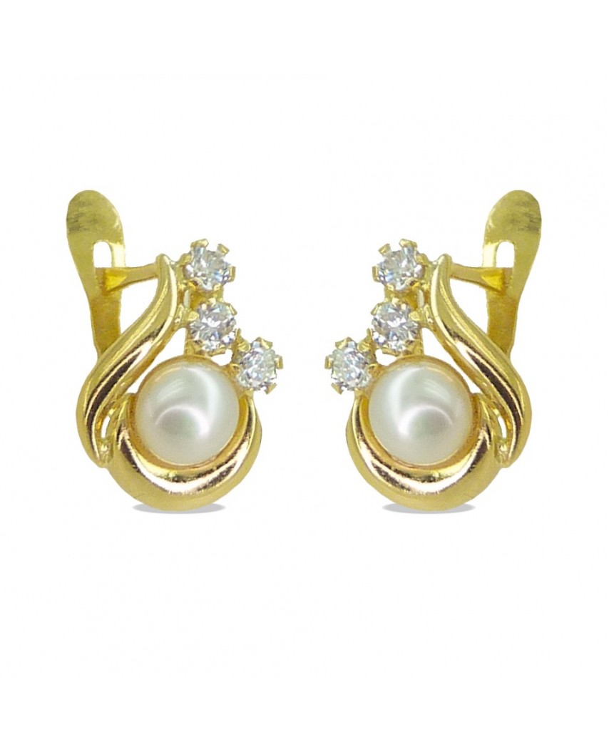 PENDIENTES COMUNION PERLA Y CIRCONITA. CATALAN