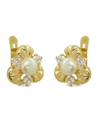 PENDIENTES COMUNION PERLA Y CIRCONITAS. CATALAN