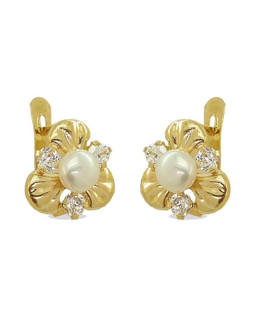 PENDIENTES COMUNION PERLA Y CIRCONITAS. CATALAN