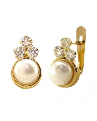 PENDIENTES COMUNION PERLA Y CIRCONITAS.CATALAN