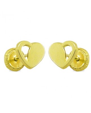 PENDIENTES CORAZON CALADO 7MM.TORNILLO