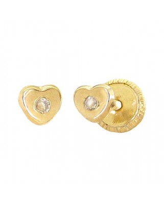 PENDIENTES CORAZON CIRCONITA 3MM TORNILLO