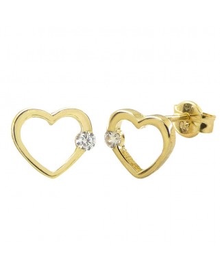 PENDIENTES CORAZON CON CIRCONITA. 8MM.