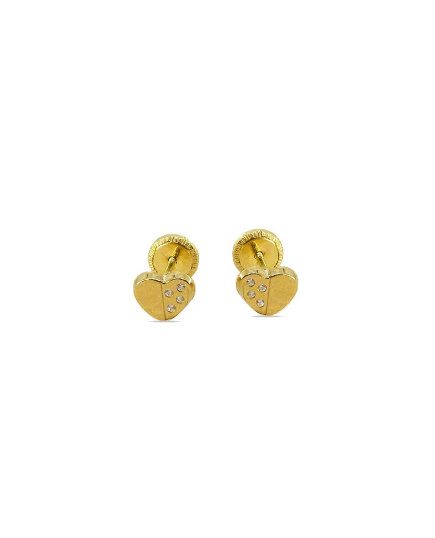 PENDIENTES CORAZON CON CIRCONITAS.6MM.TORNILLO