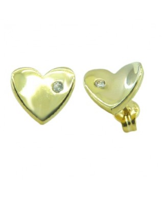 PENDIENTES CORAZON CÓNCAVO Y CIRCONITA.8MM.