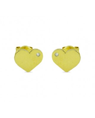 PENDIENTES CORAZON PLANO 8.5MM CON CIRCONITAS. PRESION