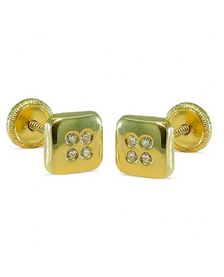 PENDIENTES CUADRADOS CIRCONITAS 5.5MM.TORNILLO