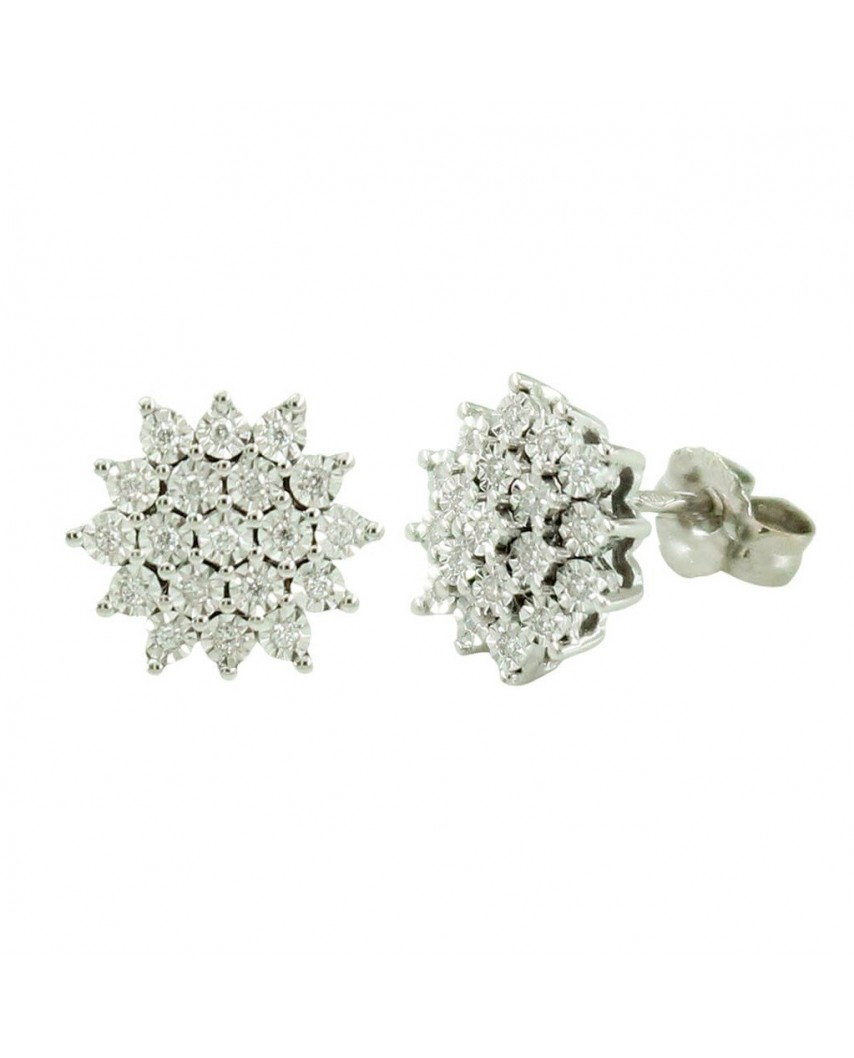 PENDIENTES CUAJO  DE 38 BRILANTES 0.125 CT TW H-SI