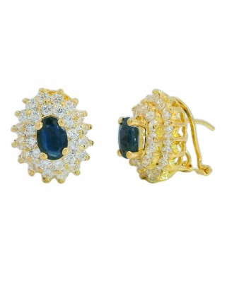 PENDIENTES CUAJO 6x4MM ZAFIRO DE 6x4 OMEGA