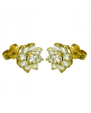 PENDIENTES CUAJO 9 CIRCONITAS.8MM.PRESION.