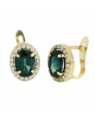 PENDIENTES CUAJO ZAFIRO OVAL DE 7x5MM .CATALAN