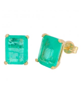 PENDIENTES CUARZO VERDE 8x6MM
