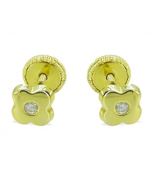 PENDIENTES CUATREBOL CON CIRCONITAS.5.50 MM.TORNILLO