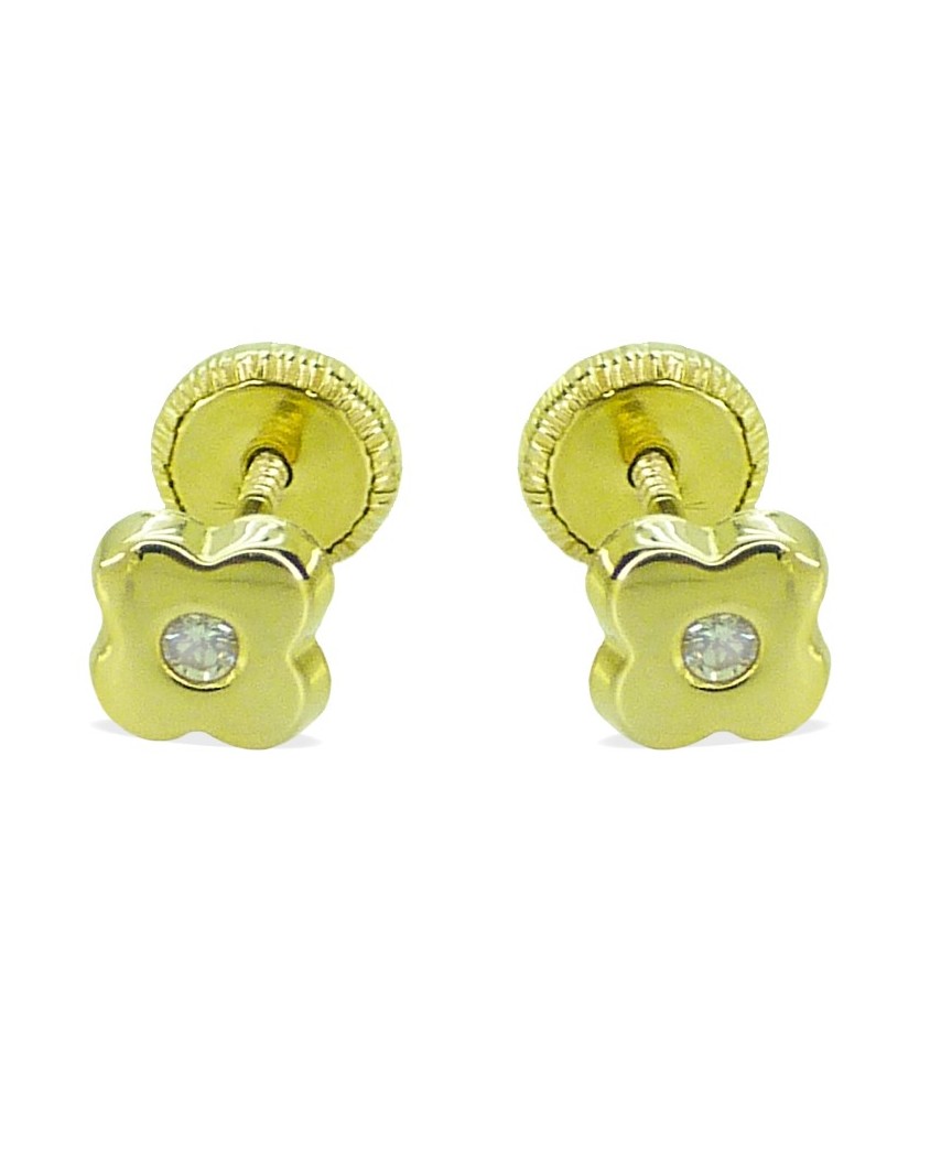 PENDIENTES CUATREBOL CON CIRCONITAS.5.50 MM.TORNILLO