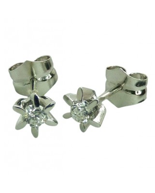 PENDIENTES CUCHILLA ORO BLANCO BRILLANTE 3.5MM 0.34 CT TW VS-H.