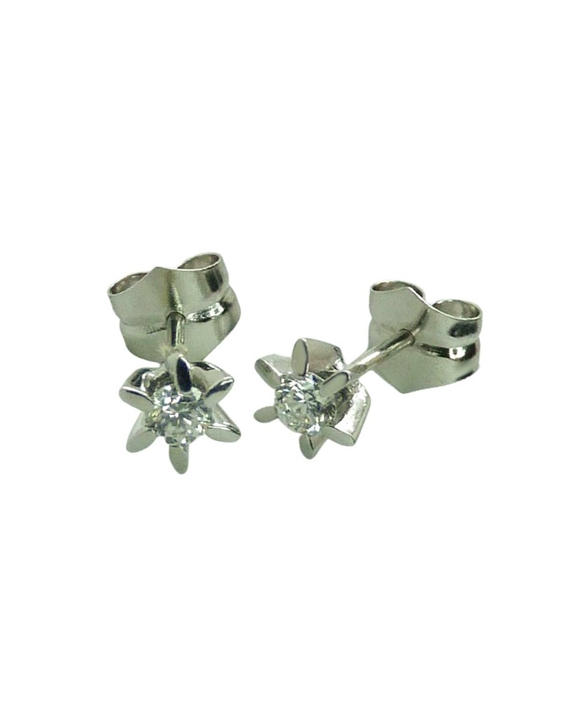 PENDIENTES CUCHILLA ORO BLANCO BRILLANTE 3.5MM 0.34 CT TW VS-H.