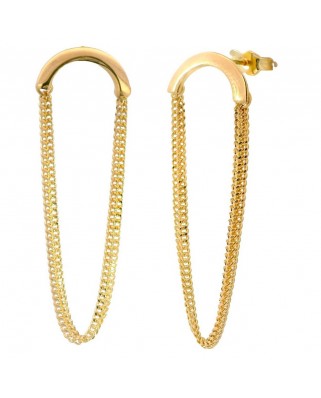 PENDIENTES CURVOS CON CADENA. 43MM PRESION