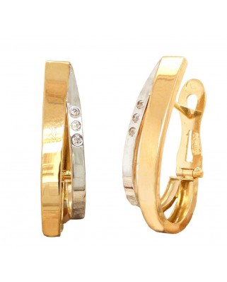 PENDIENTES DOBLE ARO CIRCONITAS 20x8MM BICOLOR CATALAN