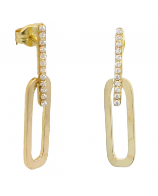 PENDIENTES DOBLE PIEZA PIEDRAS 30MM PRESION