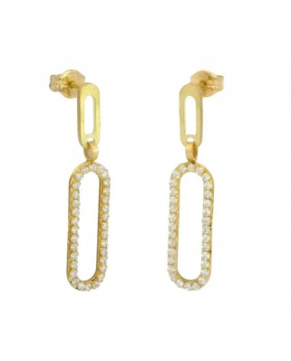 PENDIENTES DOBLE PIEZA PIEDRAS 30MM PRESION