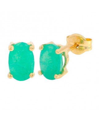 PENDIENTES ESMERLDA OVAL 6x4MM 0.90 CT TW ESMERALDA,PRESION