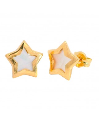 PENDIENTES ESTRELLA NACAR 8MM PRESION