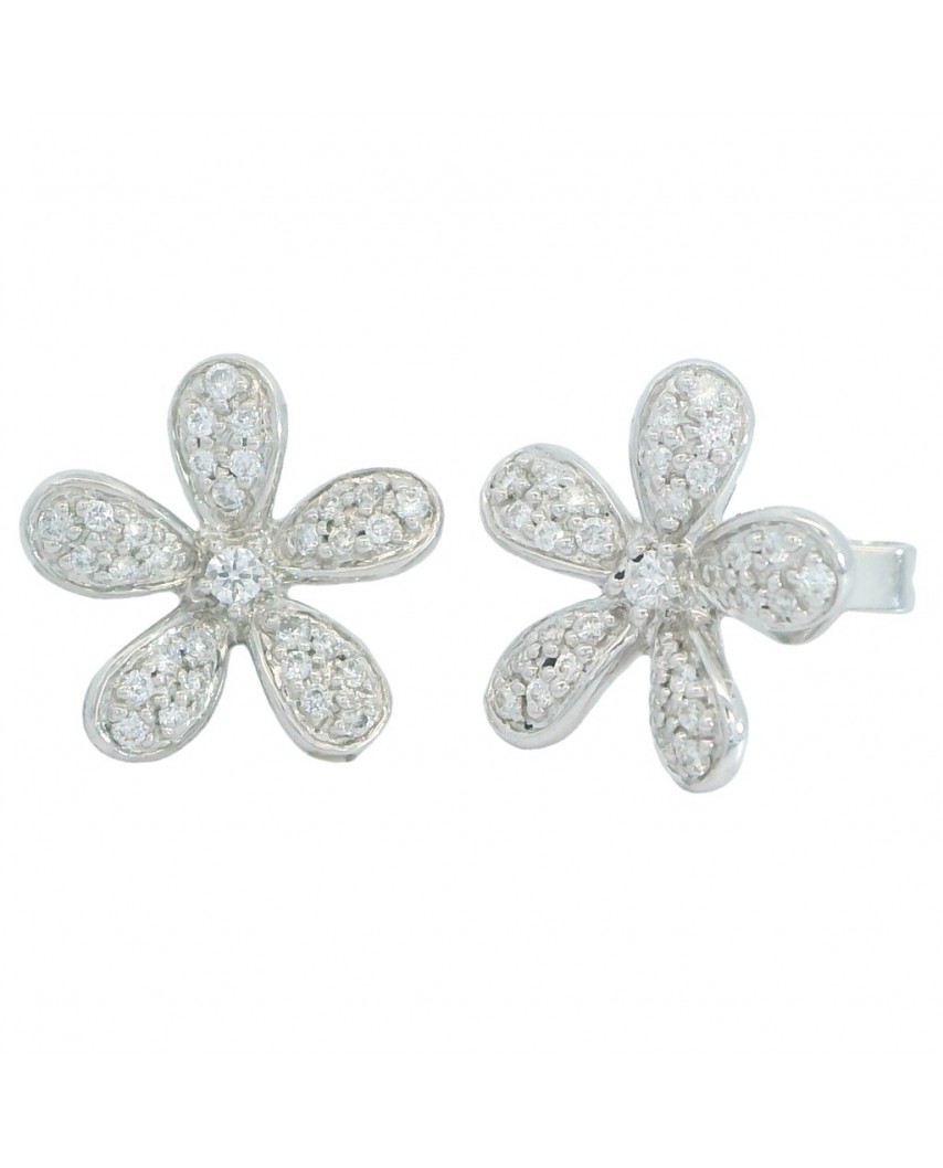 PENDIENTES FLOR DE BRILLANTES  BRILLANTES PRESION