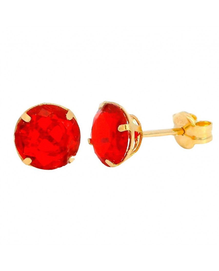 PENDIENTES GARRA 6MM COLOR  RUBI PRESION