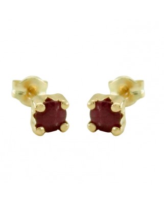 PENDIENTES GARRA RUBI FINO 4MM PRESION