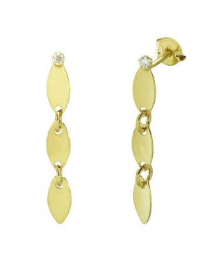 PENDIENTES LARGOS HOJAS CON CIRCONITA.18MM.