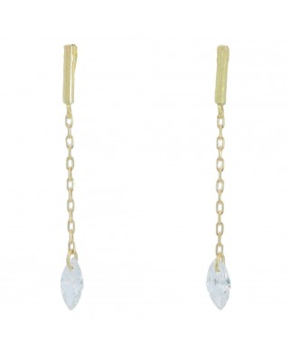 PENDIENTES LARGOS PIEDRA LANZADERA 30MM PRESION