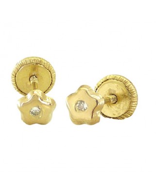 PENDIENTES MARGARITA  3MM CON CIRCONITAS. TORNILLO