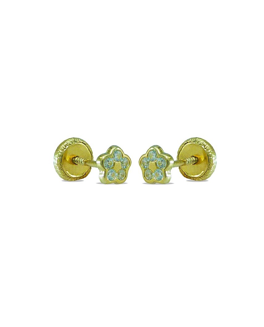 PENDIENTES MARGARITA CIRCONITAS. 4'5MM TORNILLO .