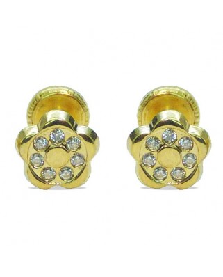 PENDIENTES MARGARITA CON CIRCONITAS. 6.5MM TORNILLO