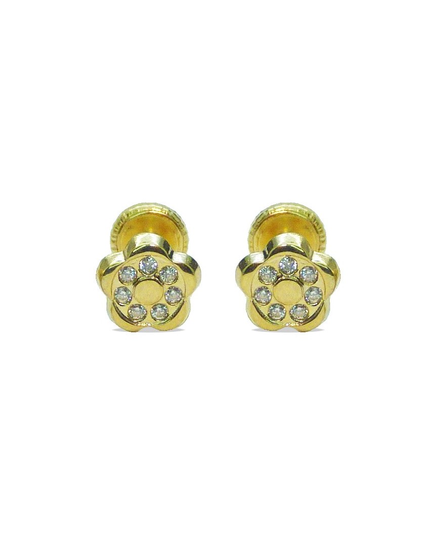 PENDIENTES MARGARITA CON CIRCONITAS. 6.5MM TORNILLO