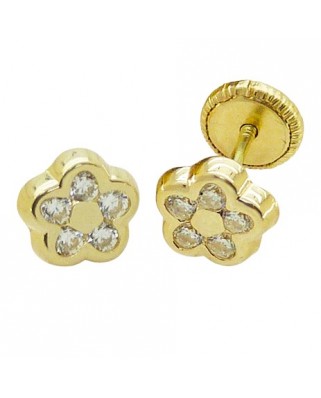 PENDIENTES MARGARITA CON CIRCONITAS.6MM.