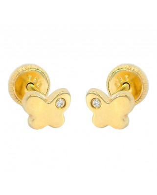 PENDIENTES MARIPOSA 6MM BRILLANTES 0.04 CT TW