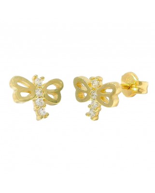 PENDIENTES MARIPOSA CIRCONITAS PRESION