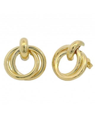 PENDIENTES NUDO 15MM.ORO AMARILLO PRESION