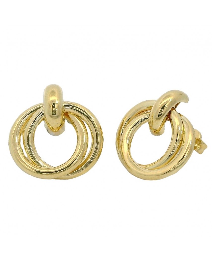 PENDIENTES NUDO 15MM.ORO AMARILLO PRESION