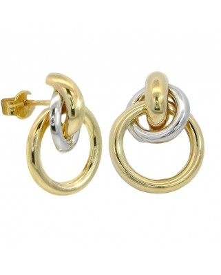 PENDIENTES NUDO BICOLOR 15MM  PRESION