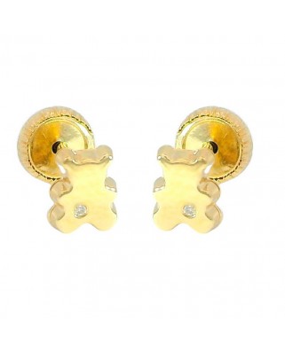 PENDIENTES OSITO 6MM CON BRILLANTES,0.04 CT TW